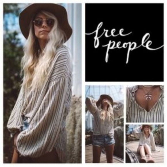 Free People Rhythm of the Night Striped Tunic Top - Picture 2 of 8